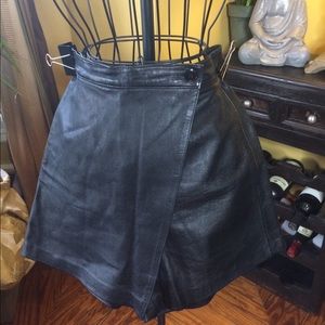Siena Studio Black Leather Skort Size 4